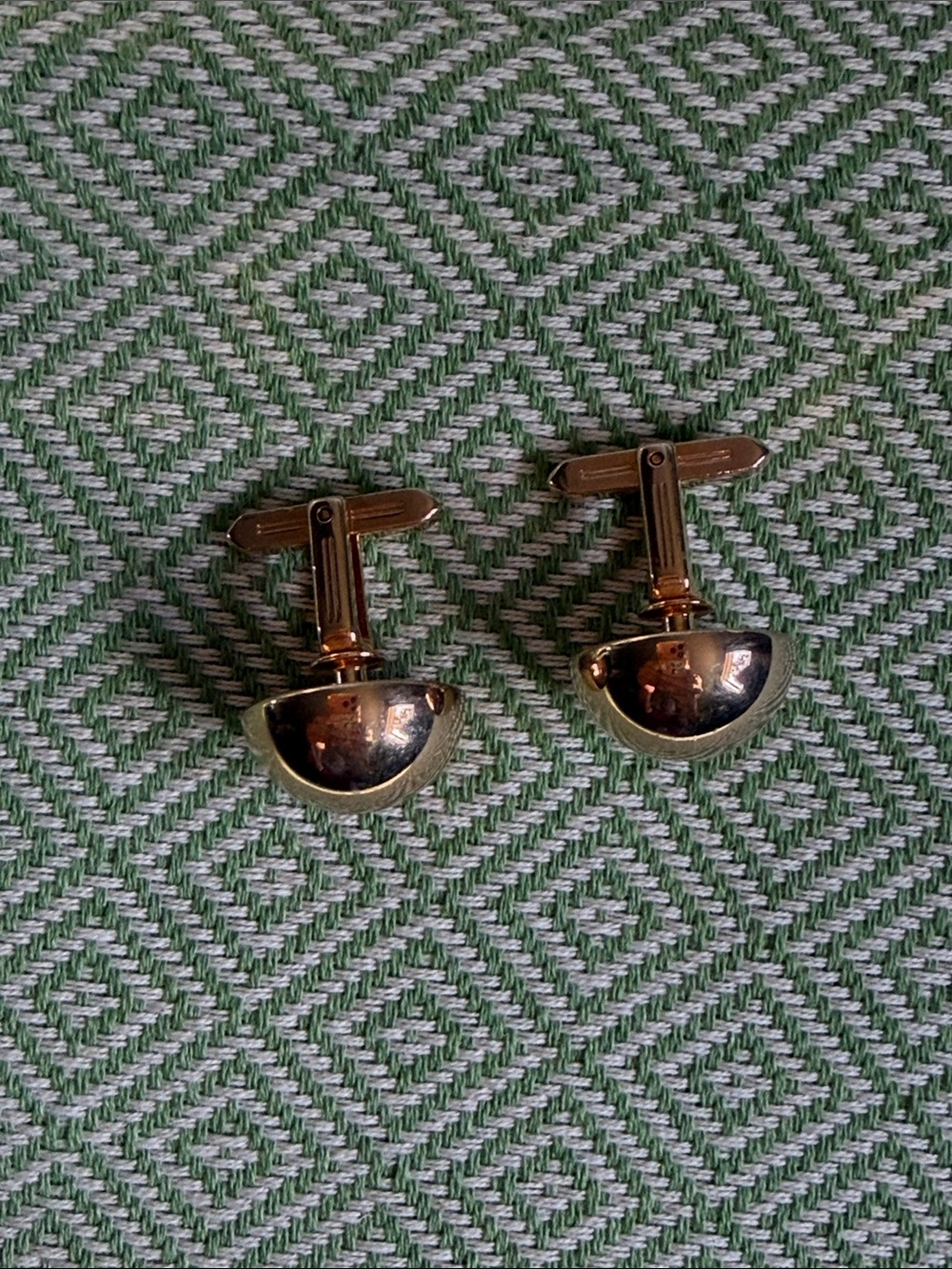 Men's Gold Half-Round Cufflinks - Timeless Formal Accent